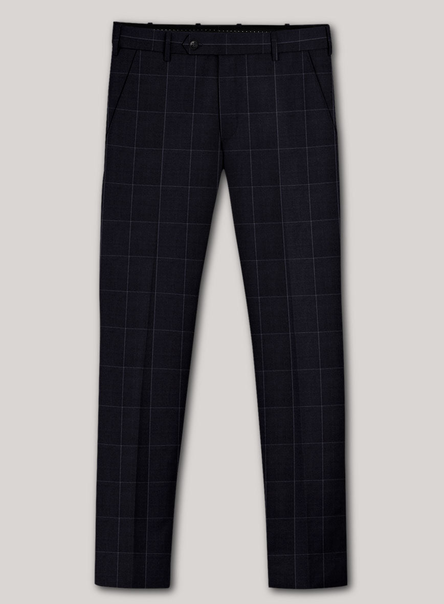 VBC Perennial Deep Indigo Windowpane Wool Suit - StudioSuits