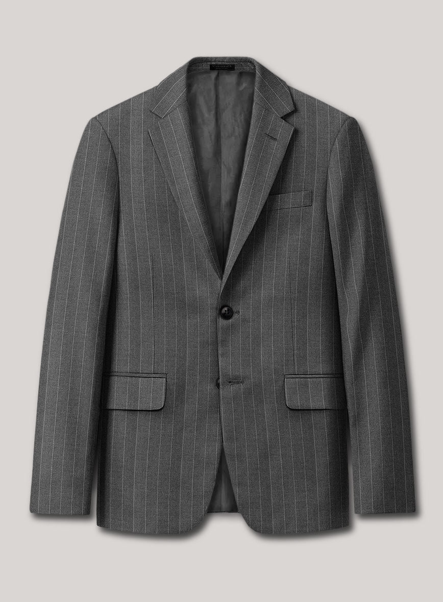 VBC Perennial Gray Pinstripe Wool Jacket - StudioSuits