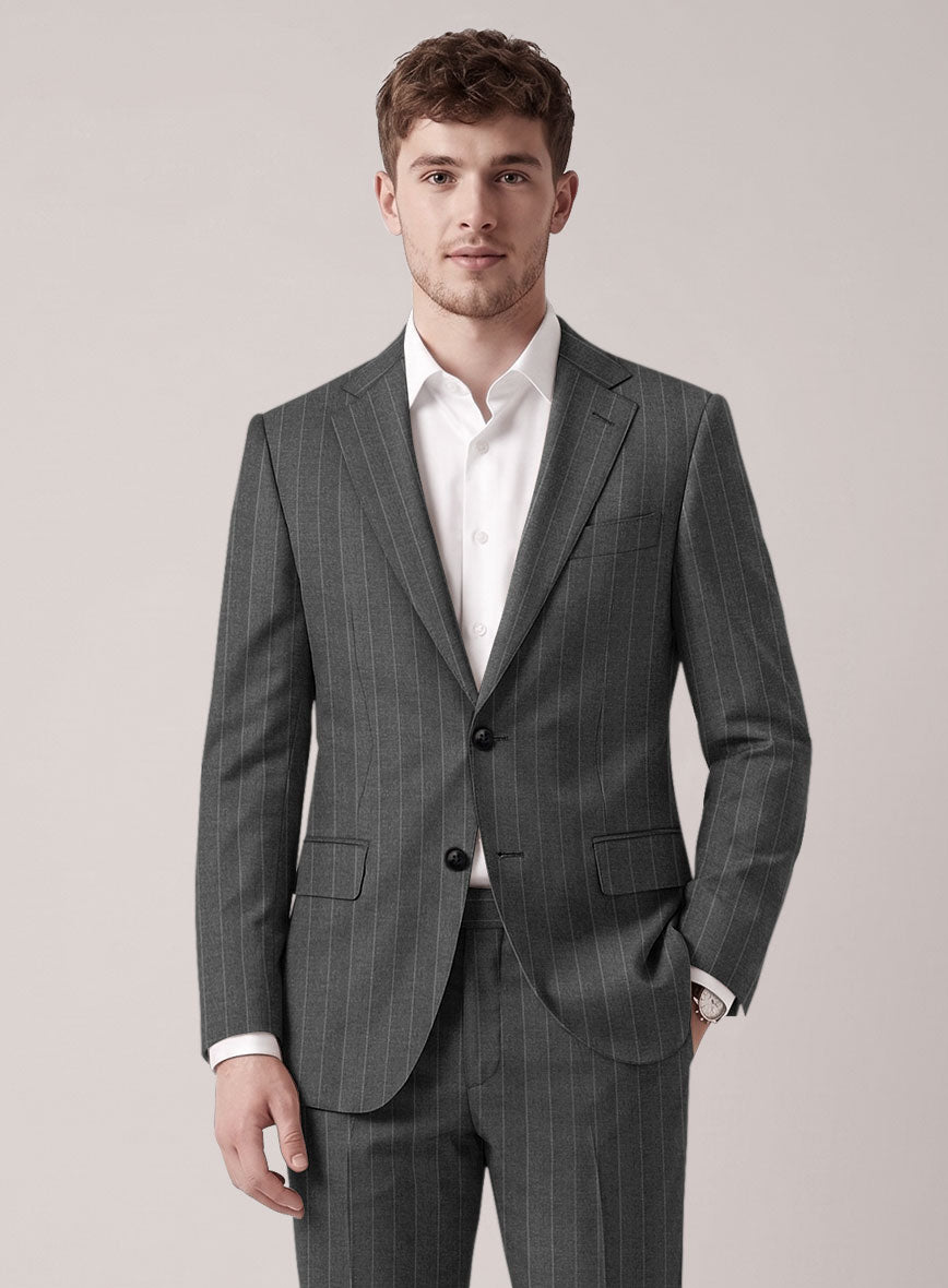 VBC Perennial Gray Pinstripe Wool Suit - StudioSuits