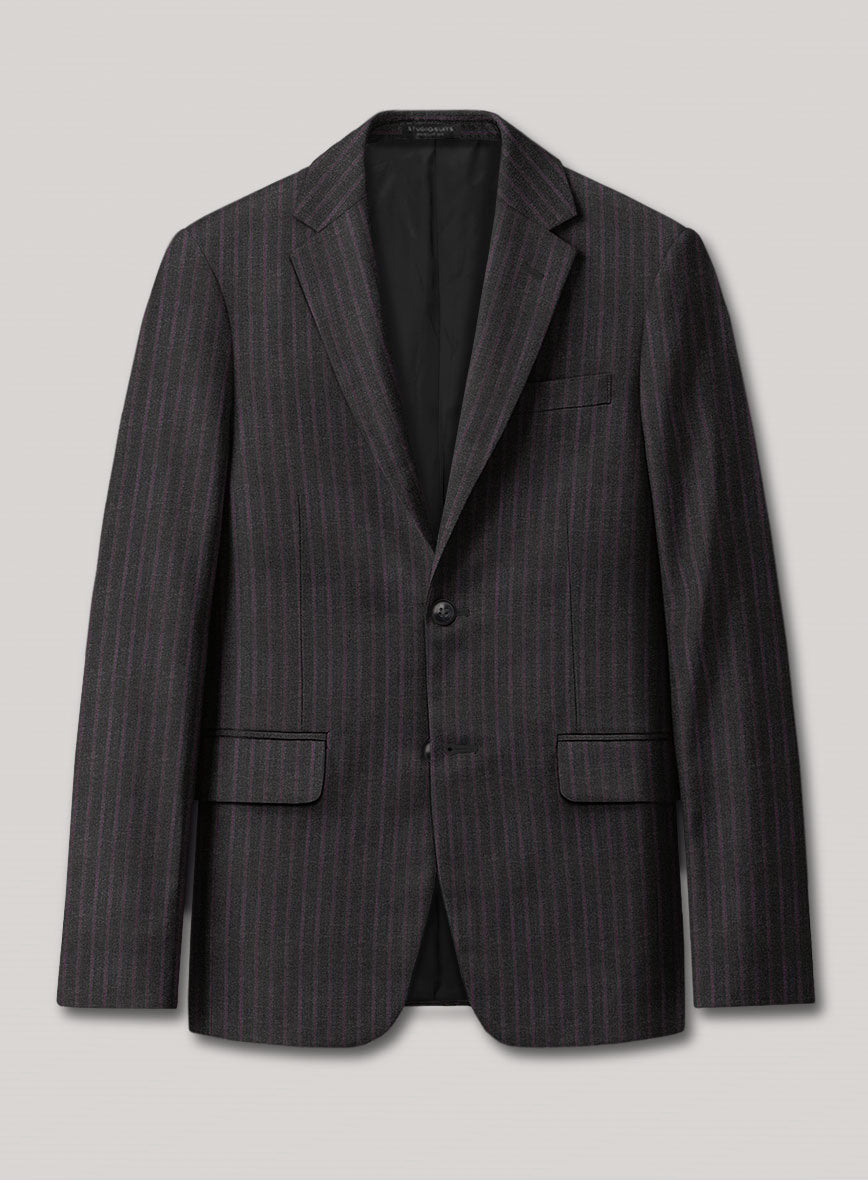 VBC Perennial Gray Shadow Pinstripe Wool Jacket - StudioSuits