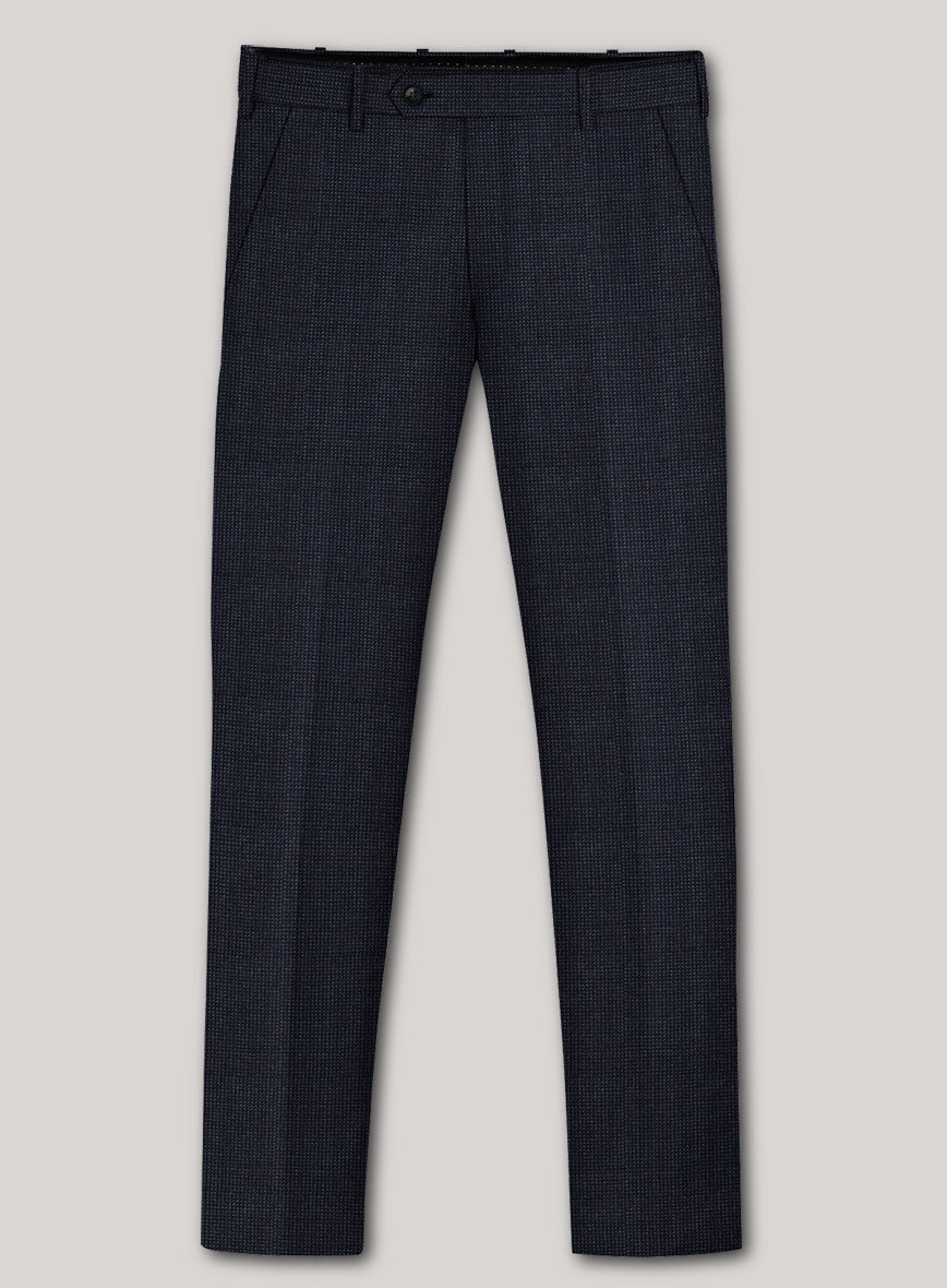 VBC Perennial Ink Blue Mini Birdseye Wool Pants - StudioSuits