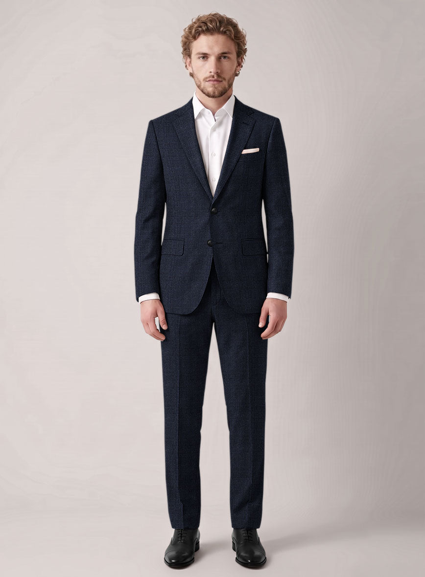 VBC Perennial Ink Blue Mini Birdseye Wool Suit - StudioSuits