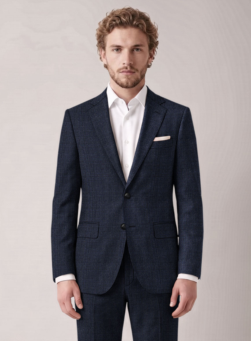 VBC Perennial Ink Blue Mini Birdseye Wool Suit - StudioSuits