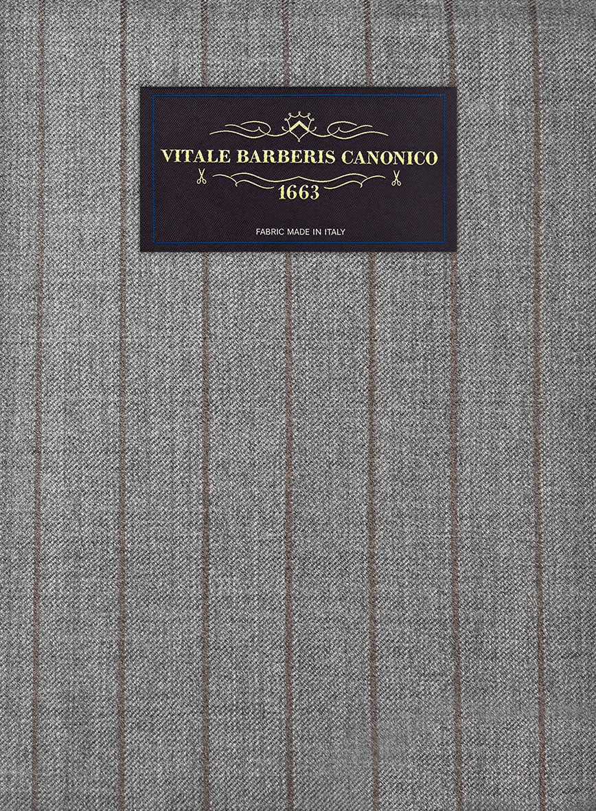 VBC Perennial Light Gray Stripe Wool Jacket - StudioSuits