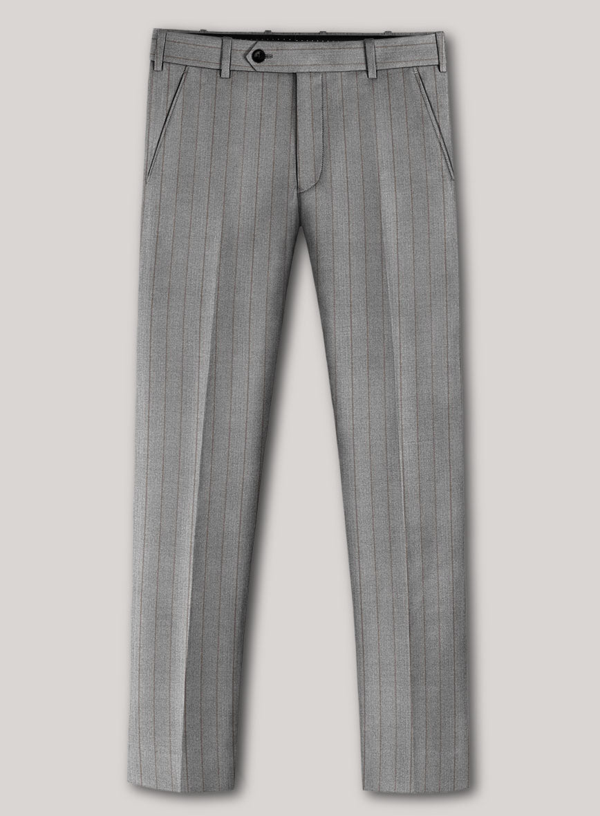 VBC Perennial Light Gray Stripe Wool Suit - StudioSuits