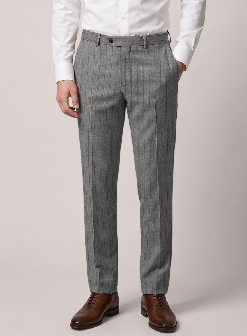 VBC Perennial Light Gray Stripe Wool Suit - StudioSuits