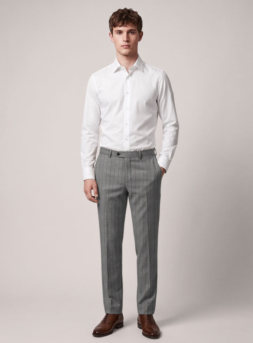 VBC Perennial Light Gray Stripe Wool Suit - StudioSuits