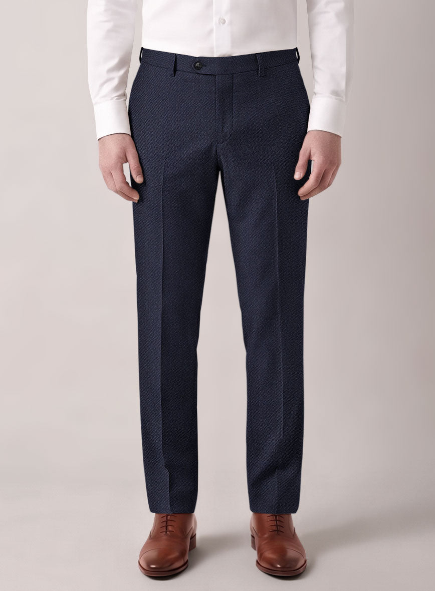VBC Perennial Marine Blue Wool Pants - StudioSuits
