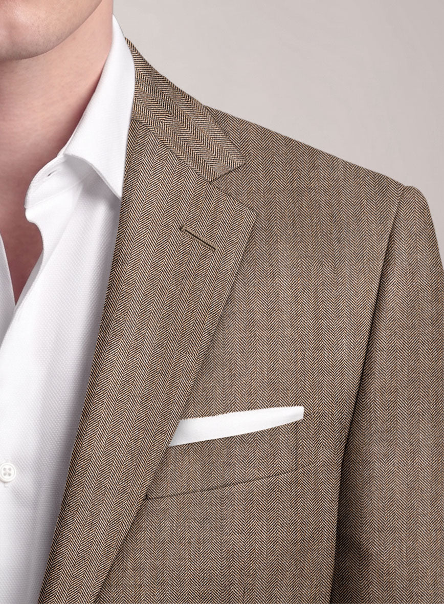 VBC Perennial Mocha Herringbone Wool Suit - StudioSuits