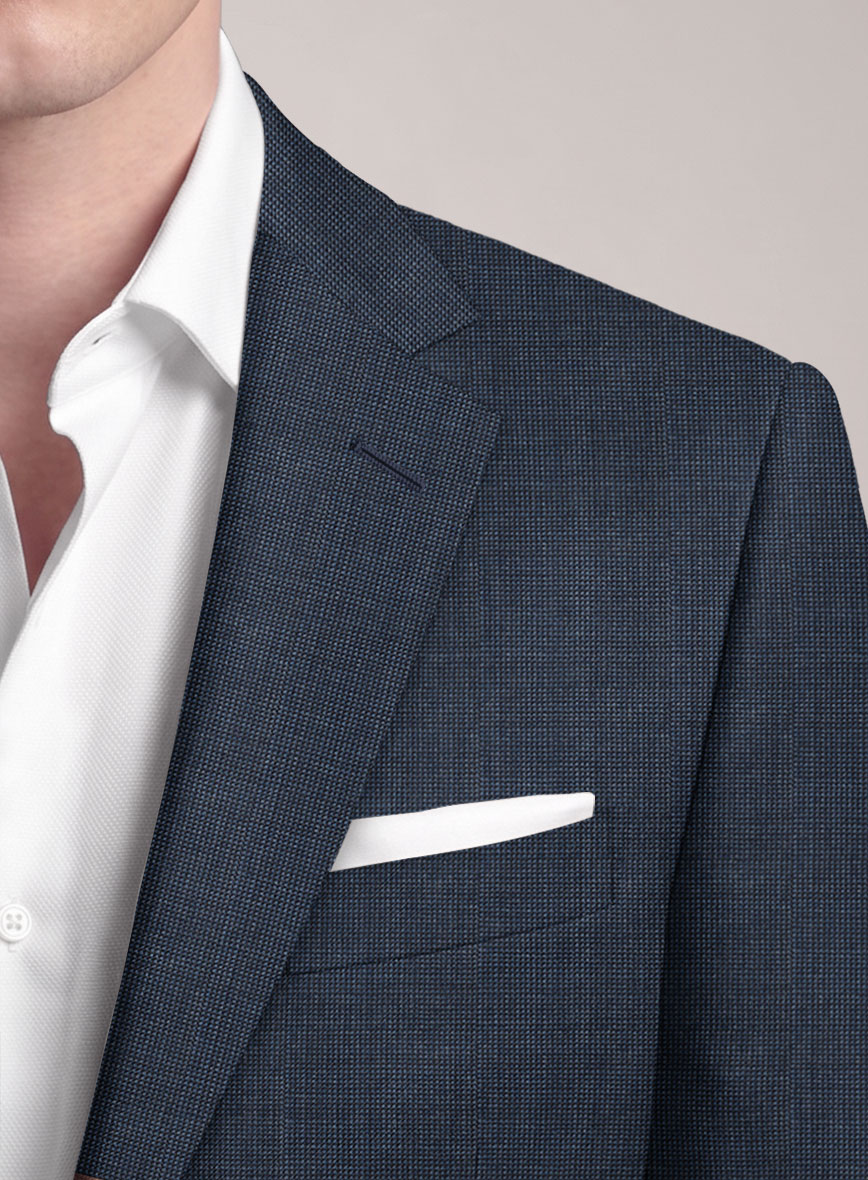 VBC Perennial Navy Mini Birdseye Wool Jacket - StudioSuits