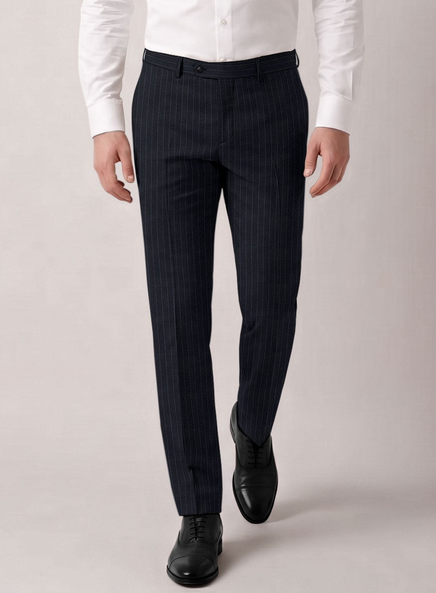 VBC Perennial Navy Pinstripe Wool Pants - StudioSuits