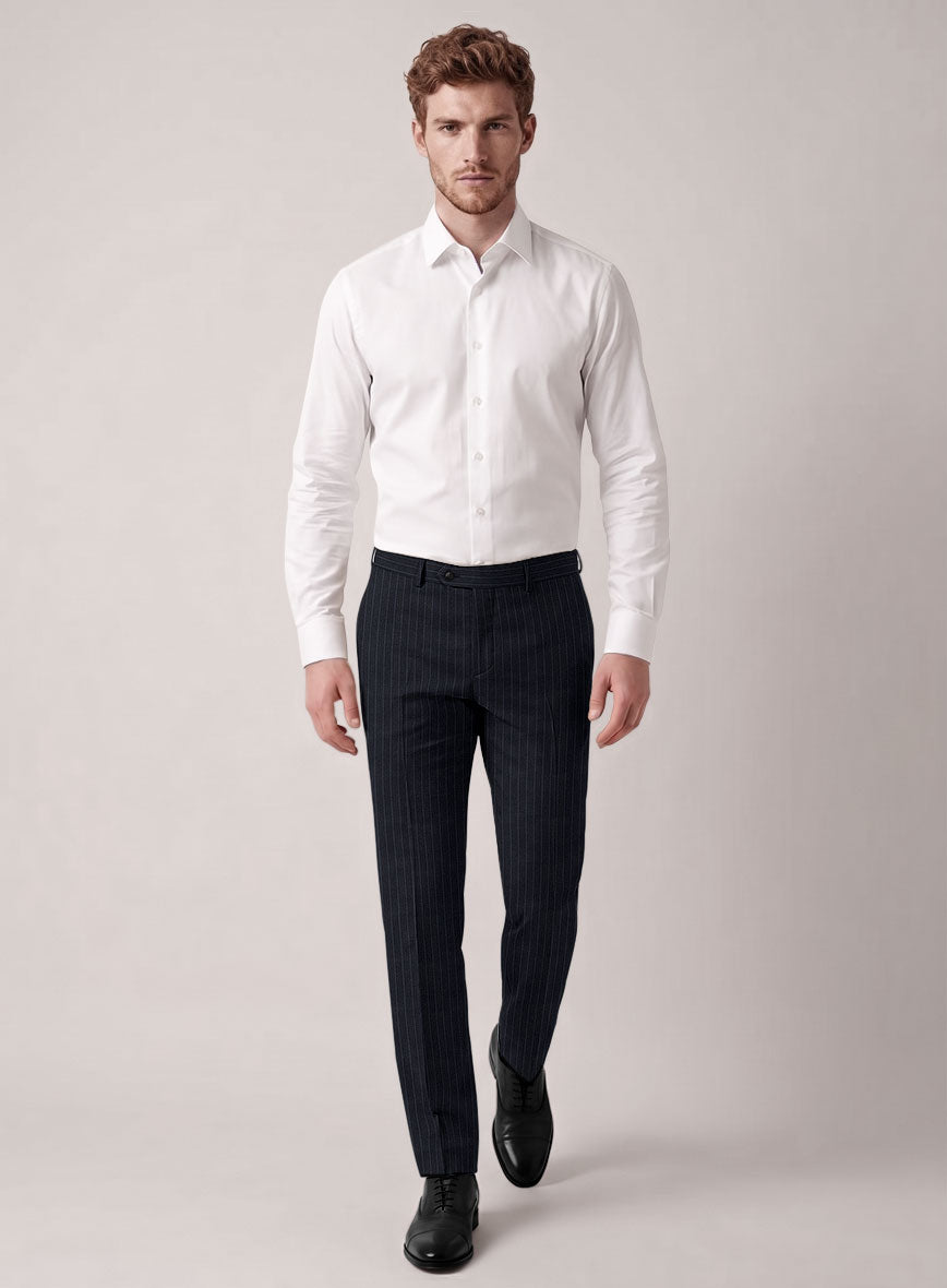 VBC Perennial Navy Pinstripe Wool Pants - StudioSuits