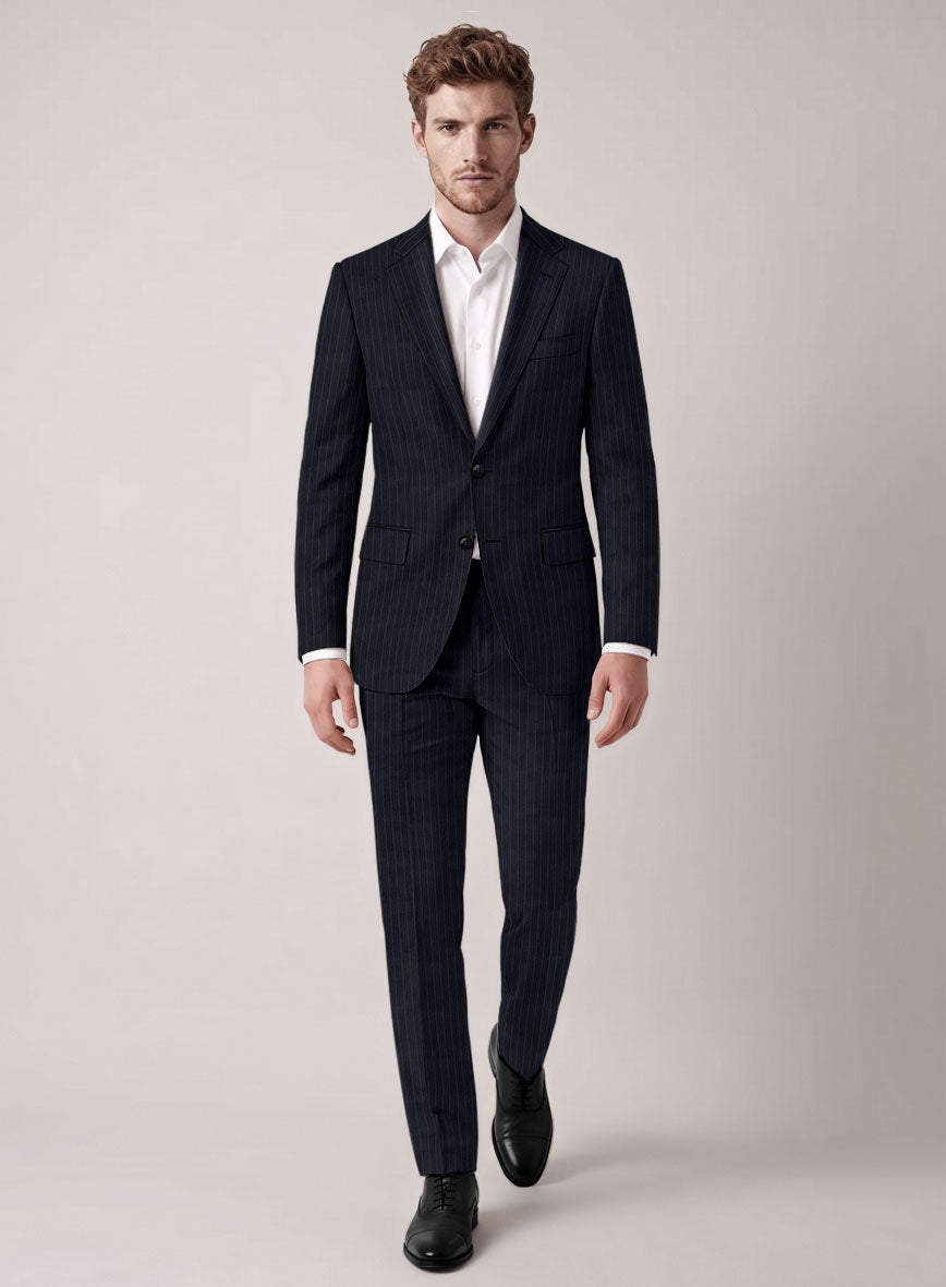 VBC Perennial Navy Pinstripe Wool Suit - StudioSuits