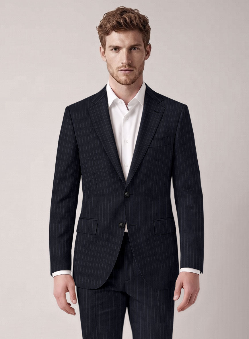 VBC Perennial Navy Pinstripe Wool Suit - StudioSuits