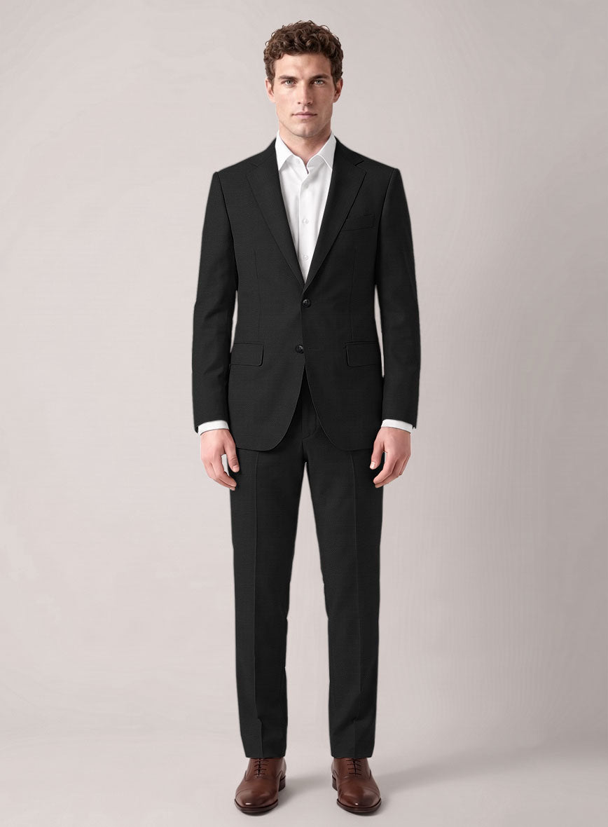 VBC Perennial Persian Black Birdeye Wool Suit - StudioSuits
