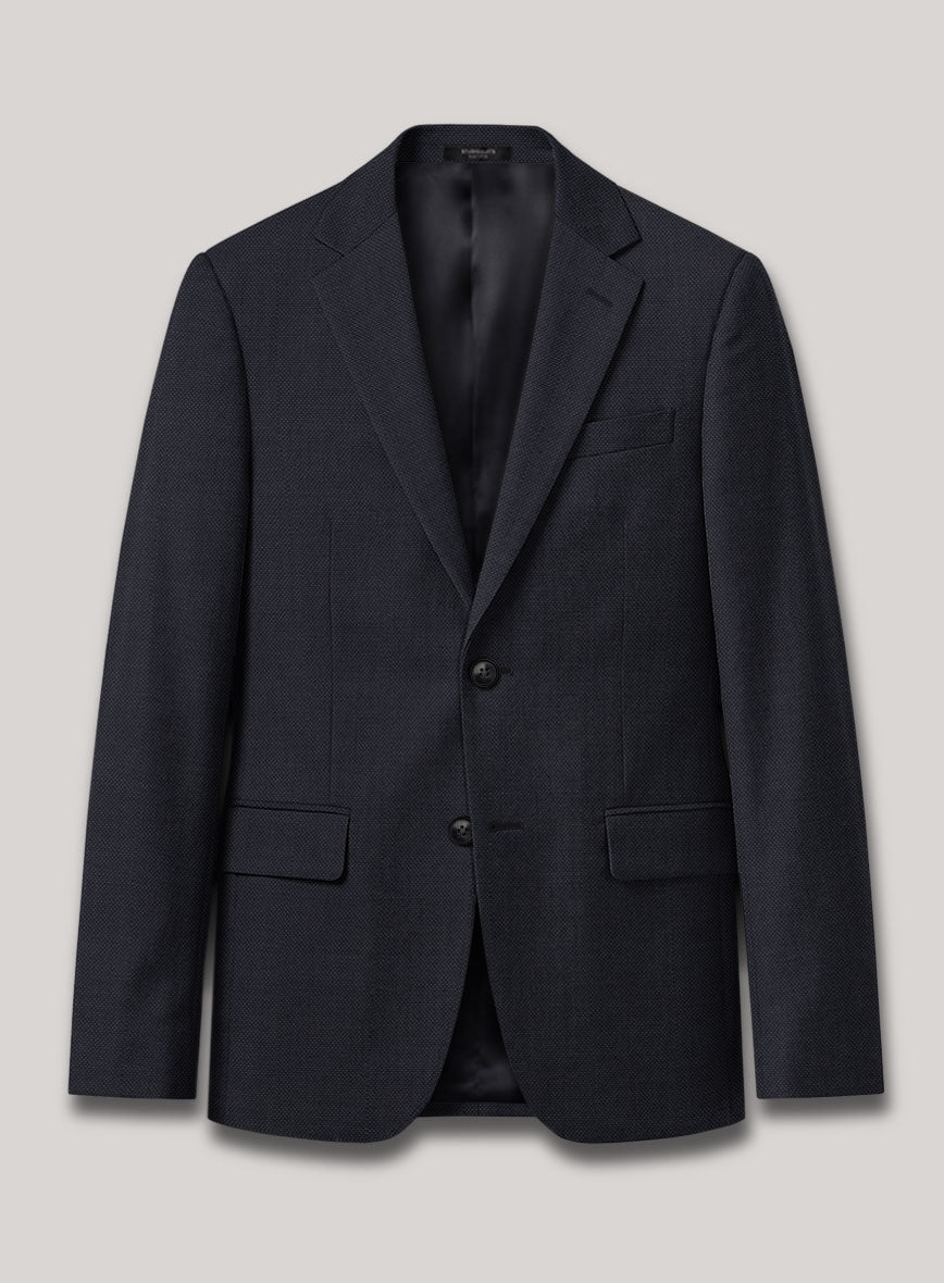 VBC Perennial Persian Blue Birdeye Wool Jacket - StudioSuits