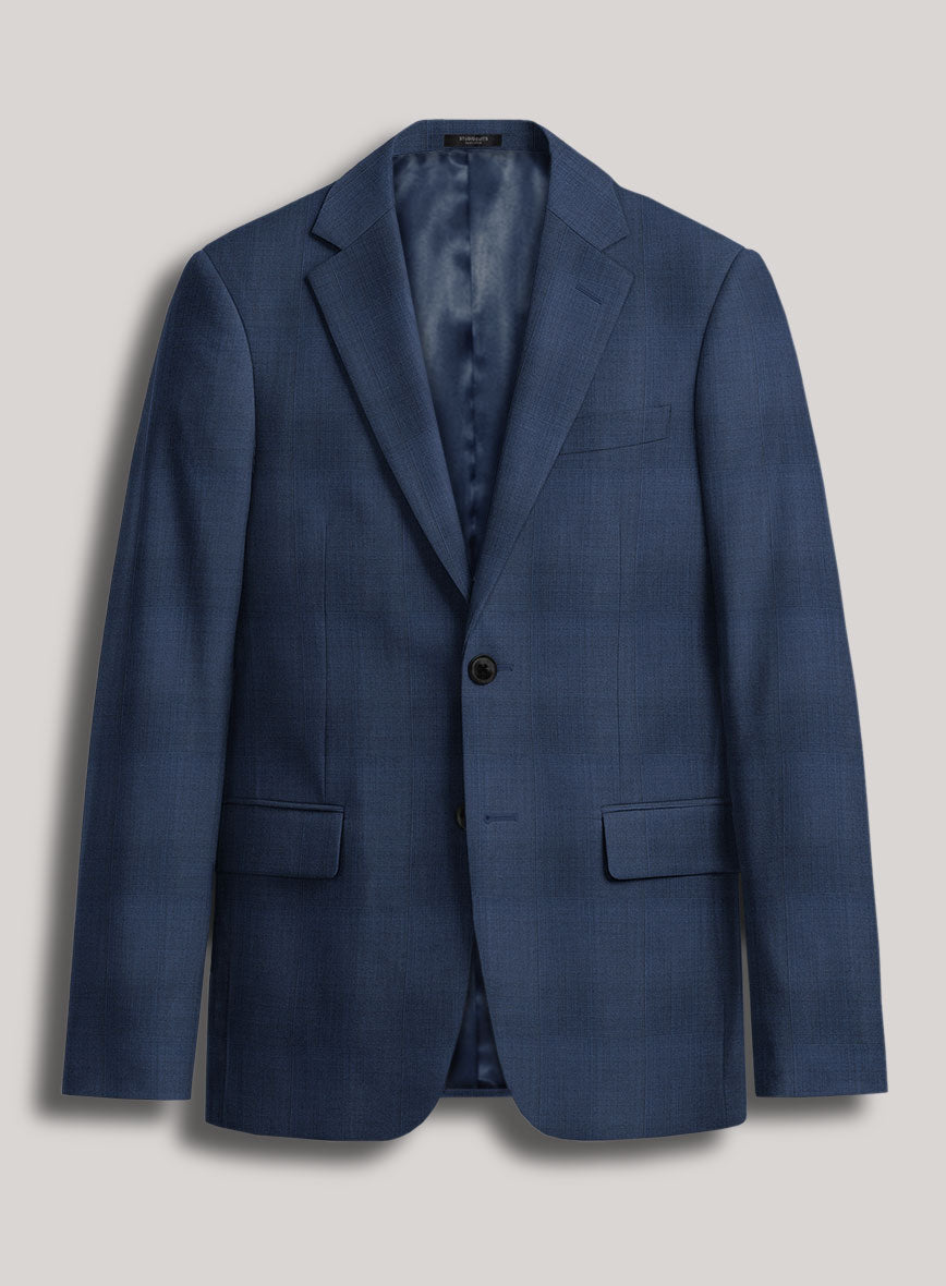 VBC Perennial Regal Cobalt Check Wool Jacket - StudioSuits