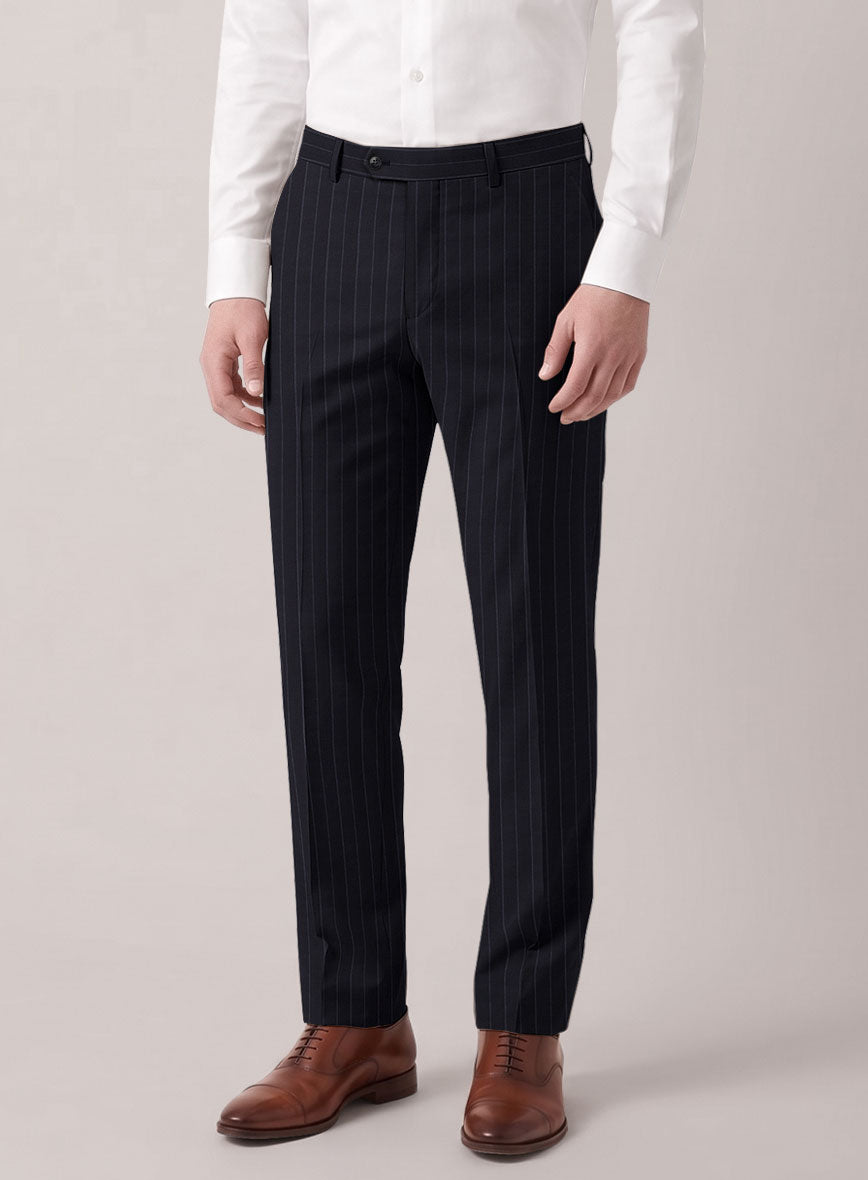 VBC Perennial Royal Navy Pinstripe Wool Pants - StudioSuits