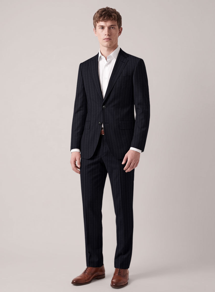 VBC Perennial Royal Navy Pinstripe Wool Suit - StudioSuits