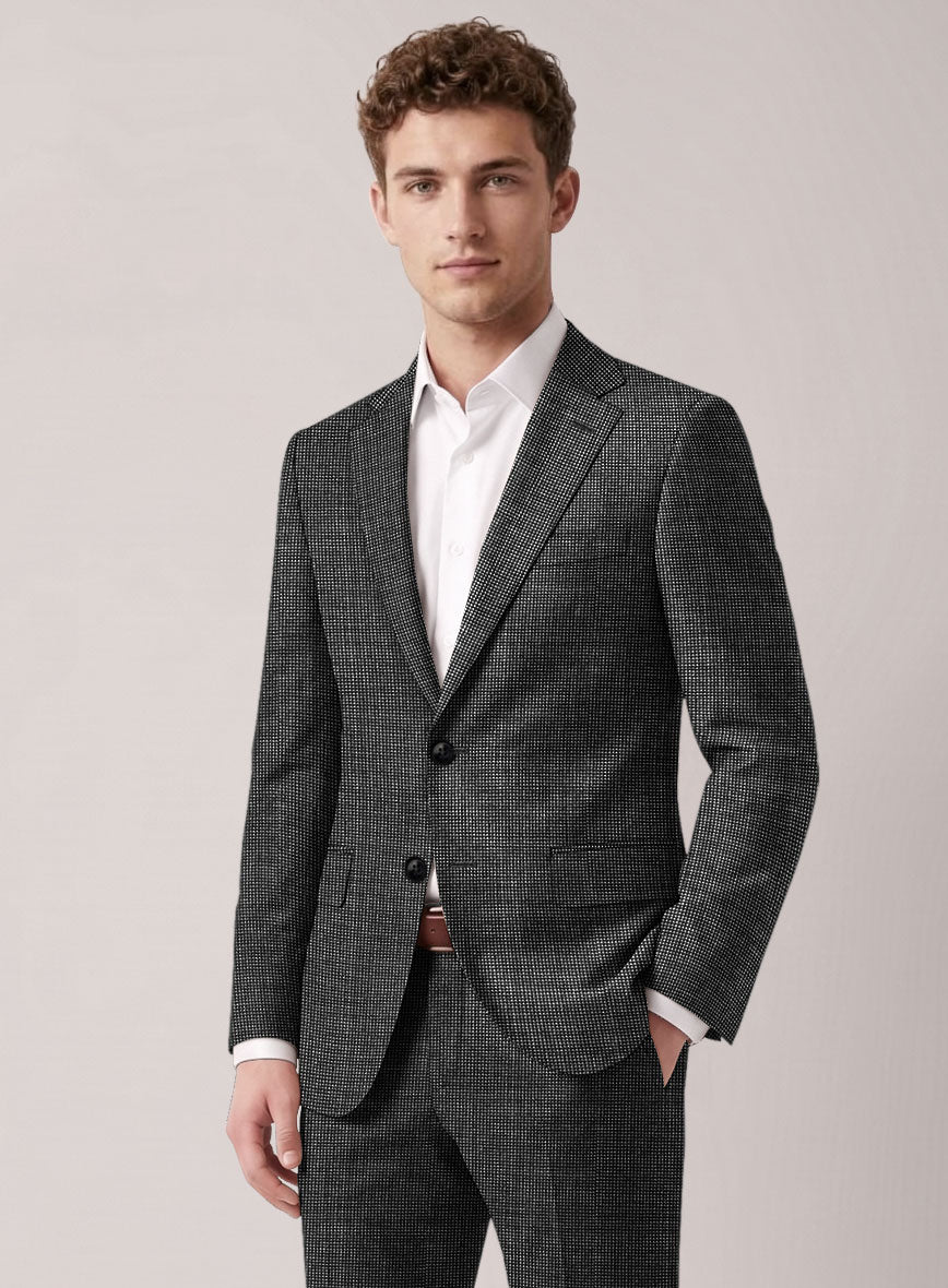 VBC Perennial Smoky Granite Mini Birdseye Wool jacket - StudioSuits