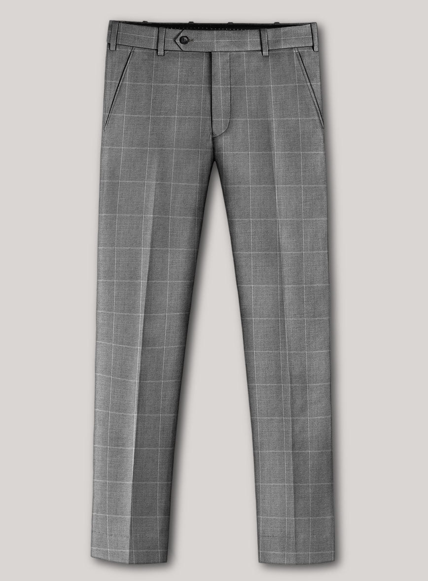 VBC Perennial Steel Gray Windowpane Wool Suit - StudioSuits
