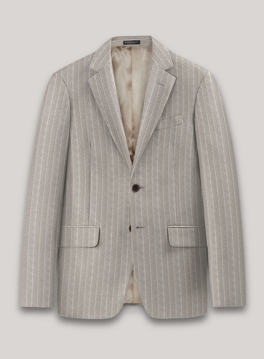 VBC Perennial Stone Gray Pinstripe Wool Jacket - StudioSuits