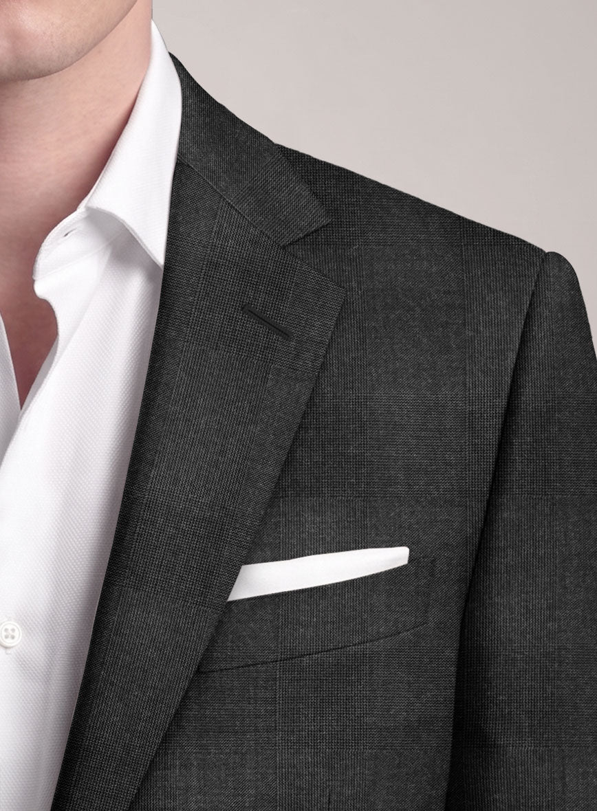 VBC Perennial Titanium Gray Check Wool Jacket - StudioSuits