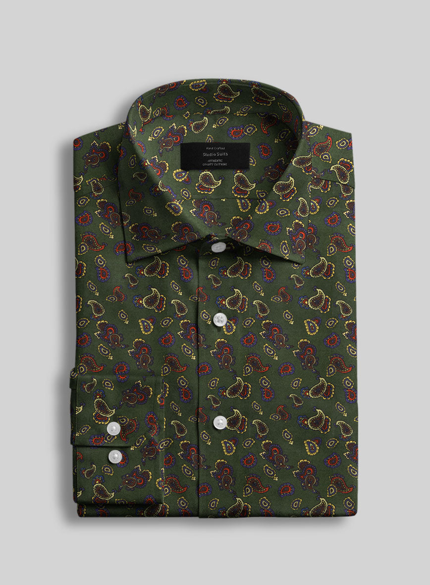 Verdenza Paisley Silk Cotton Shirt - StudioSuits