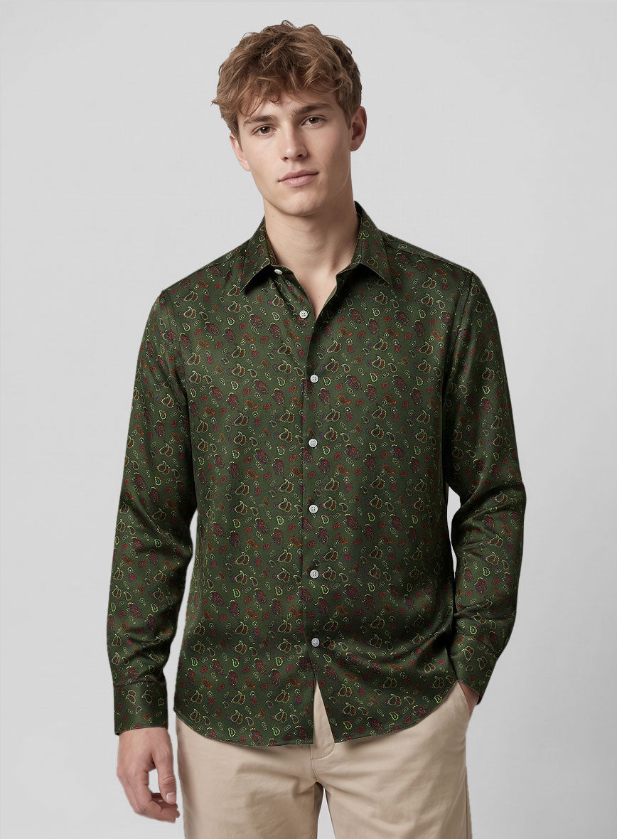 Verdenza Paisley Silk Cotton Shirt - StudioSuits