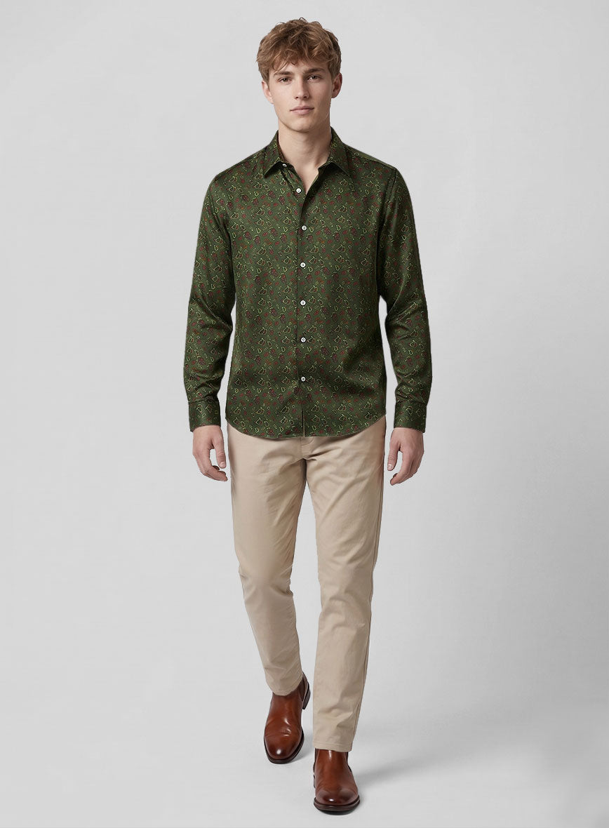 Verdenza Paisley Silk Cotton Shirt - StudioSuits