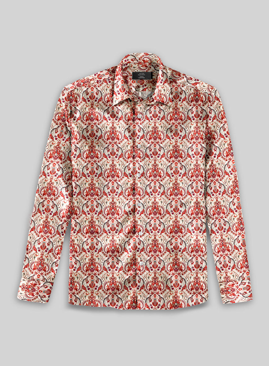Vermello Regale Silk Cotton Shirt - StudioSuits