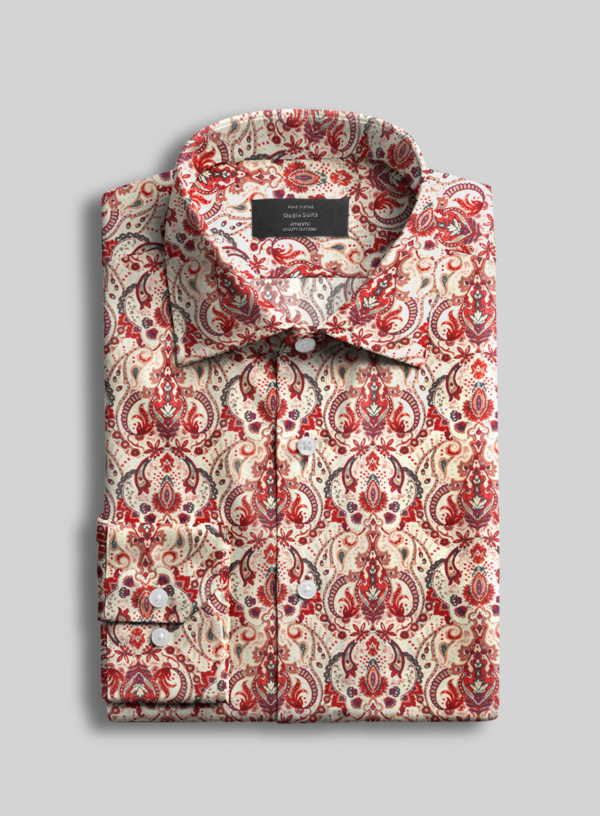 Vermello Regale Silk Cotton Shirt - StudioSuits