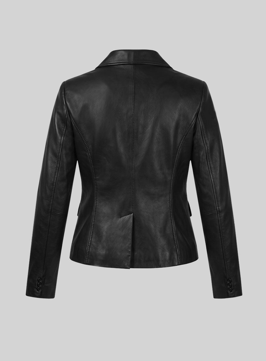 Verona Noir Leather Blazer - StudioSuits