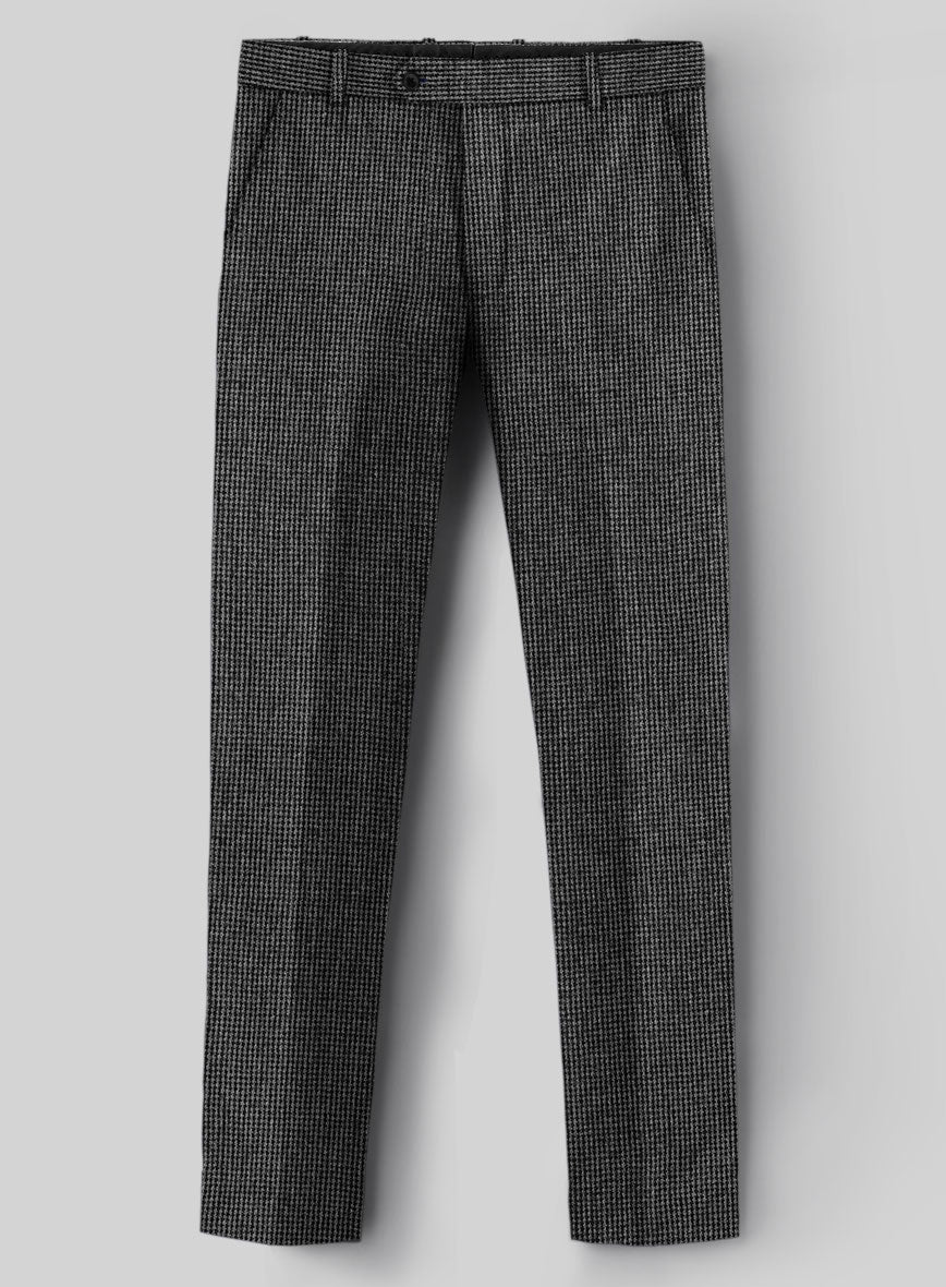 Vintage Gray Macro Weave Tweed Pants - StudioSuits