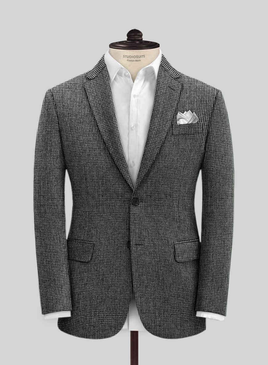 Vintage Gray Macro Weave Tweed Suit - StudioSuits