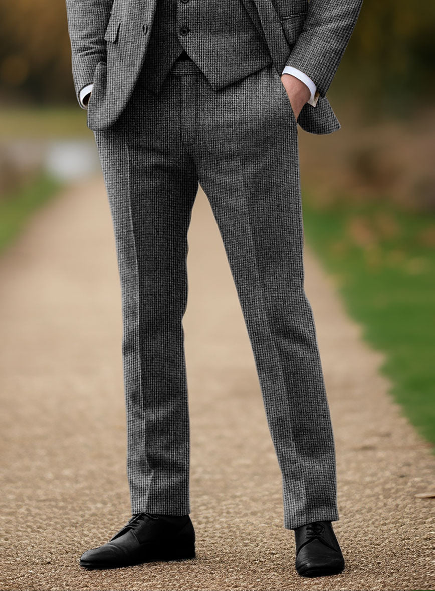 Vintage Gray Macro Weave Tweed Suit - StudioSuits