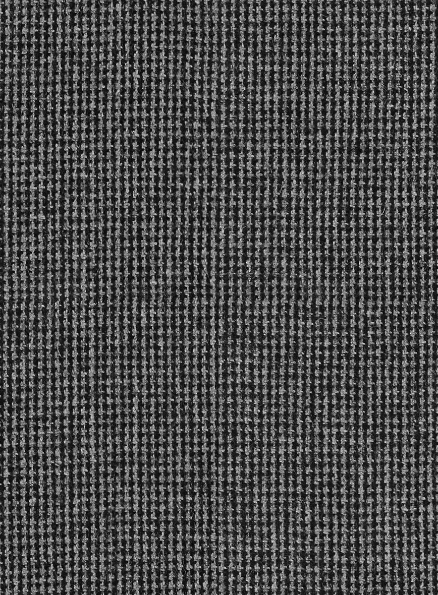 Vintage Gray Macro Weave Tweed Double Breasted Suit - StudioSuits