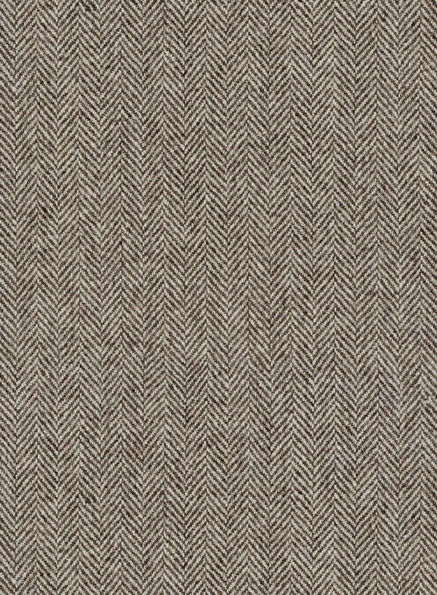 Vintage Herringbone Brown Tweed Double Breasted Suit - StudioSuits