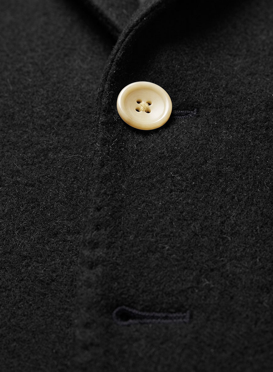 Vintage Plain Black Tweed Patch Pocket Jacket - StudioSuits