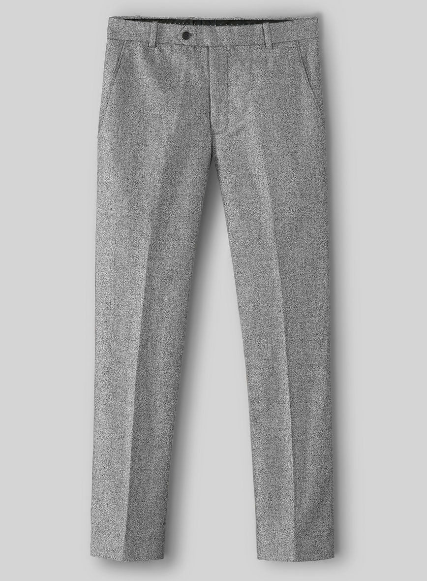 Vintage Plain Gray Tweed Double Breasted Suit - StudioSuits
