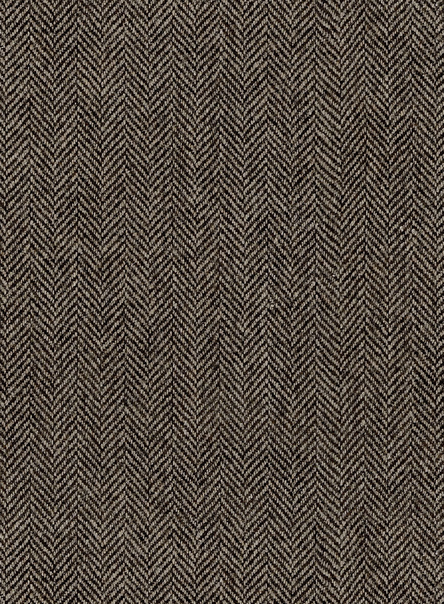 Vintage Dark Brown Herringbone Tweed Pants - StudioSuits