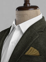 Vintage Flat Green Herringbone Tweed Jacket - StudioSuits