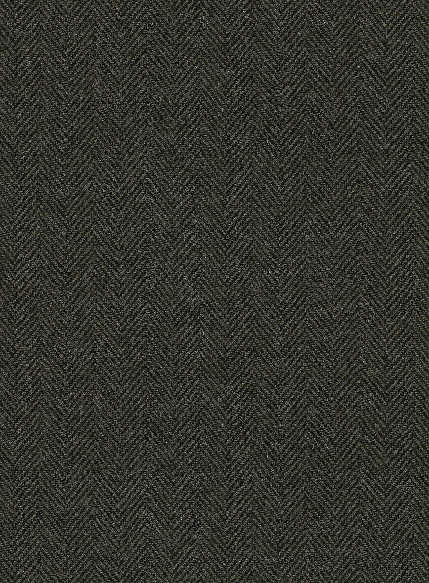 Vintage Flat Green Herringbone Tweed Pants - StudioSuits