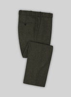 Vintage Flat Green Herringbone Tweed Pants - StudioSuits
