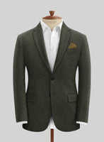 Vintage Flat Green Herringbone Tweed Suit - StudioSuits