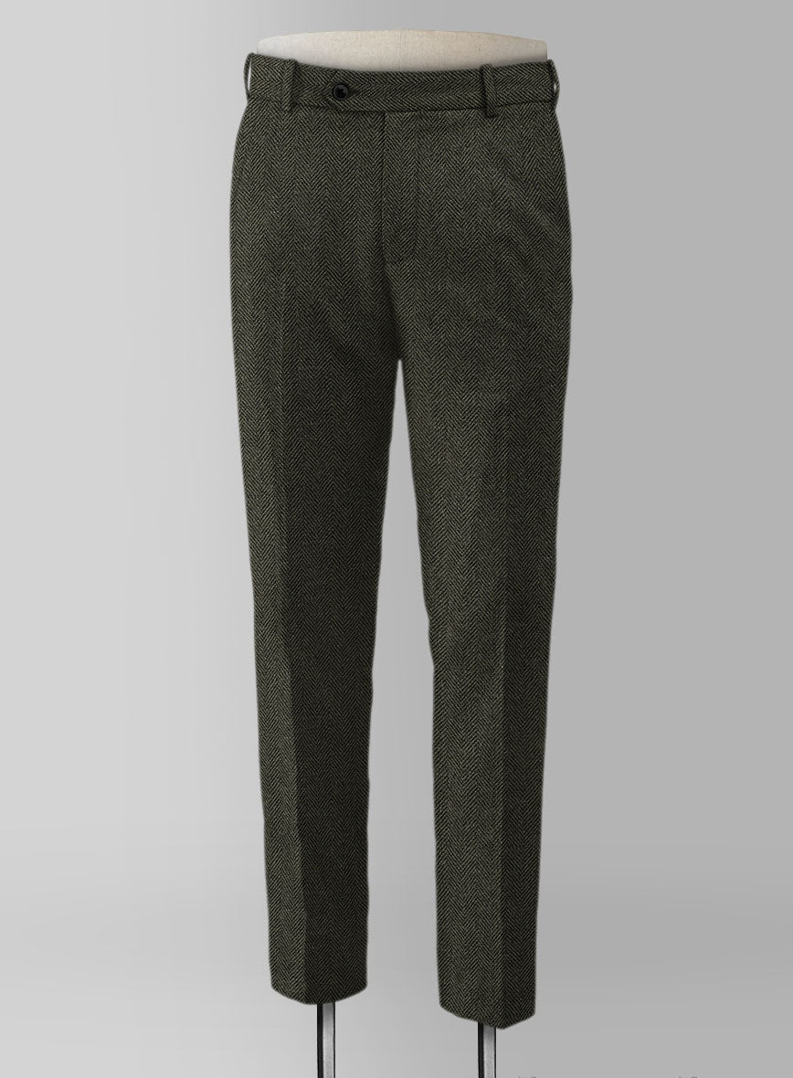 Vintage Flat Green Herringbone Tweed Suit – StudioSuits