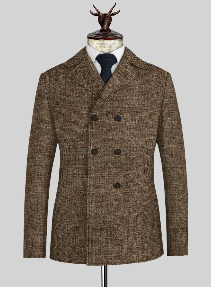 Vintage Glasgow Brown Tweed Pea Coat - StudioSuits
