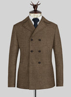 Vintage Glasgow Brown Tweed Pea Coat - StudioSuits