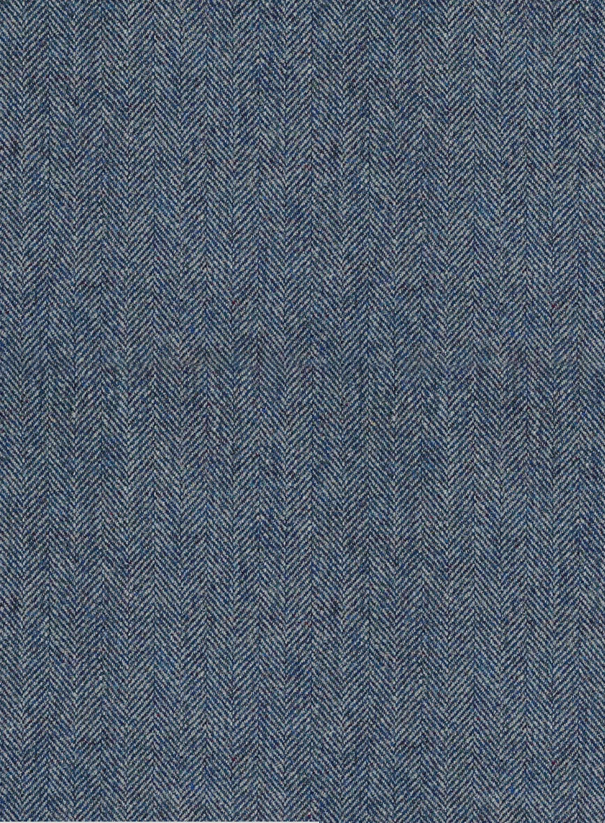 Vintage Herringbone Blue Tweed Suit - StudioSuits