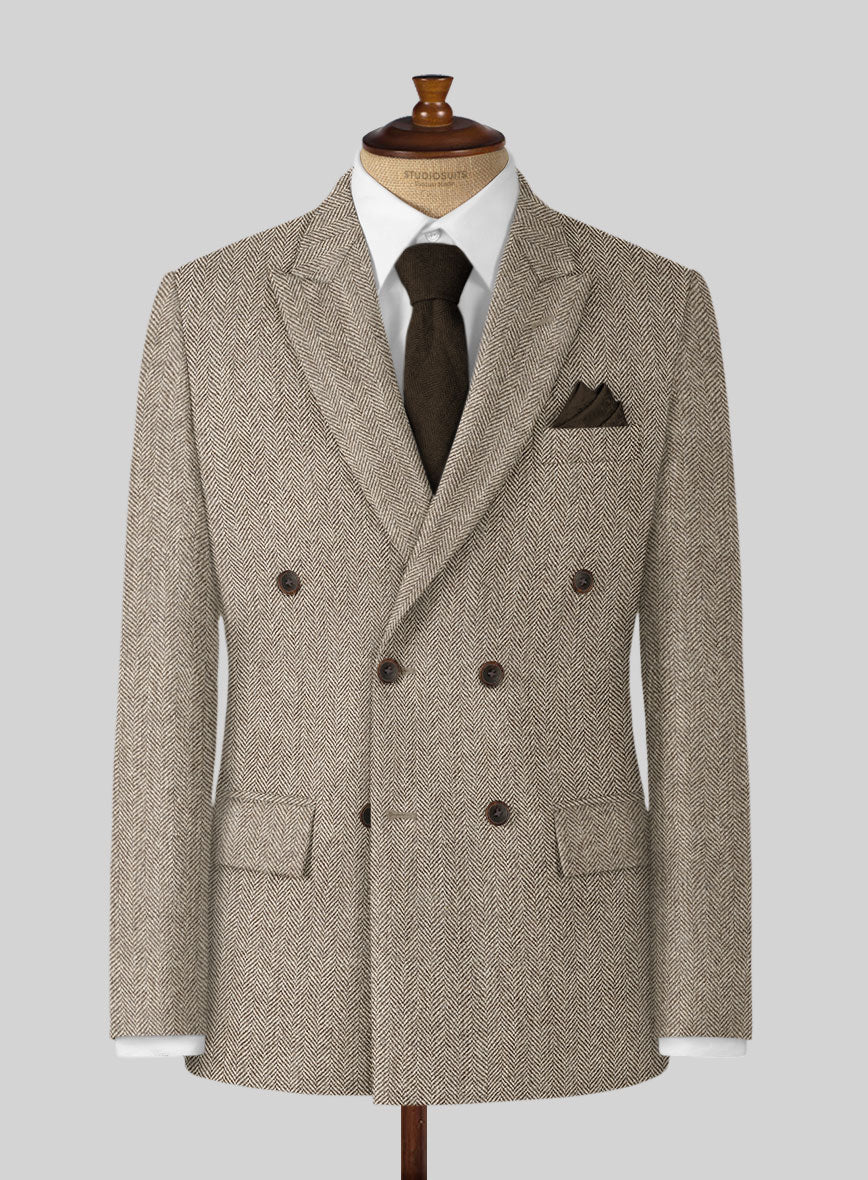 Vintage Herringbone Brown Tweed Suit - StudioSuits